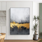 Industrial Chic Abstract Painting with Gold Drips GAB0663