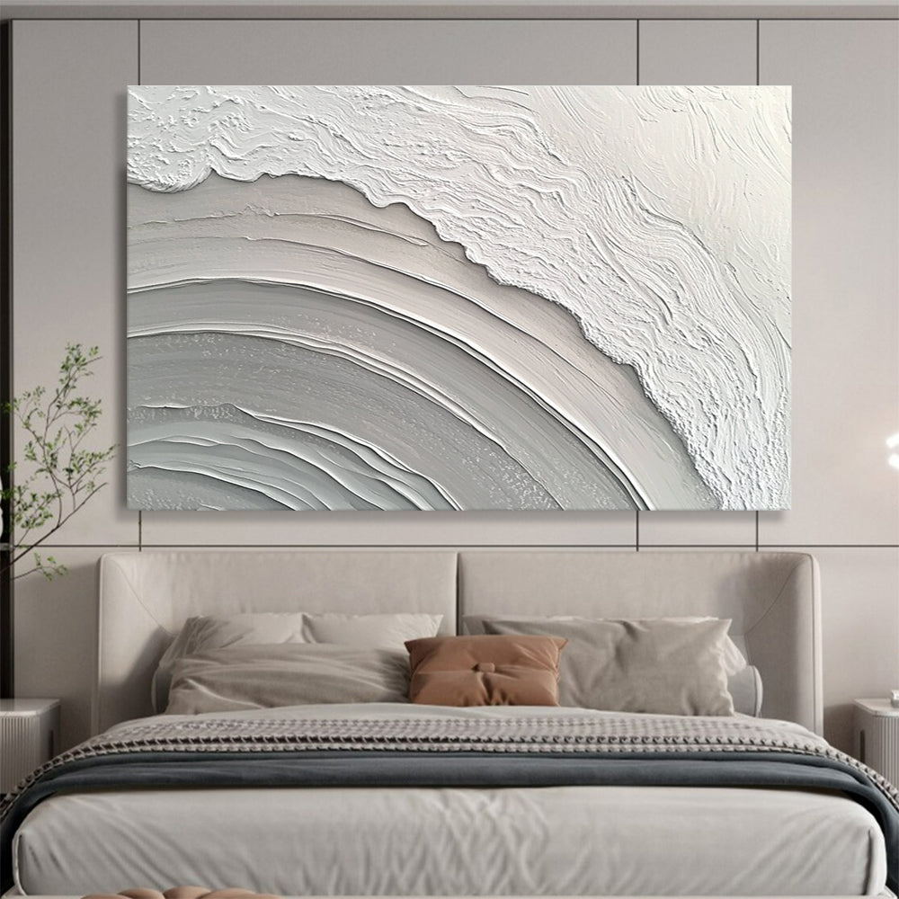 Gray & White Textured Waves  Monochrome Movement ABS043