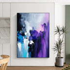 Purple Blue White Abstract Painting with Mystical Depths WINK515