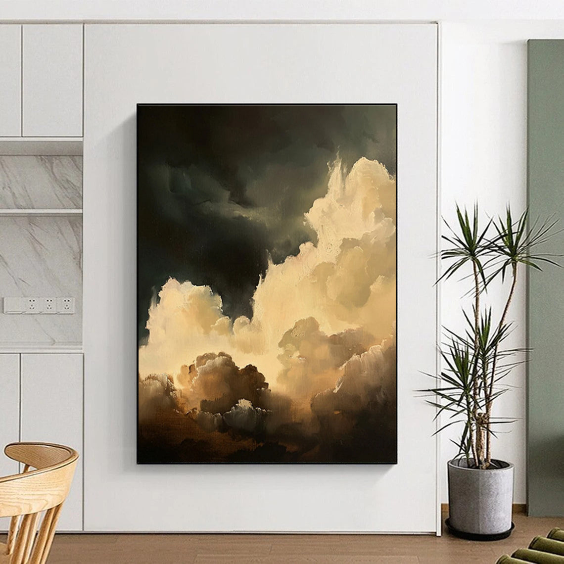 Dramatic Clouds Abstract Painting for Home Theater Entrances HENG022