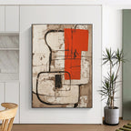 Abstract with Red and Black Painting for Industrial - Style Cafes GAB1262