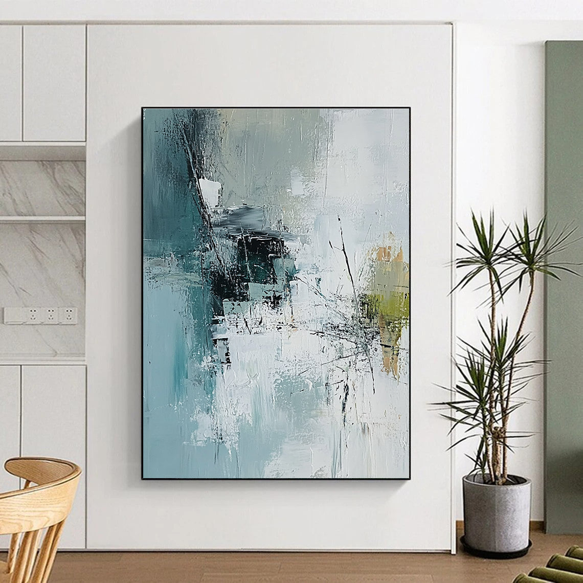 Blue and Gray Abstract Painting for Modern - Styled Offices GAB1057