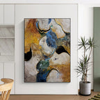 Colorful Organic Shapes Abstract Painting for Creative Art Studios HENG463