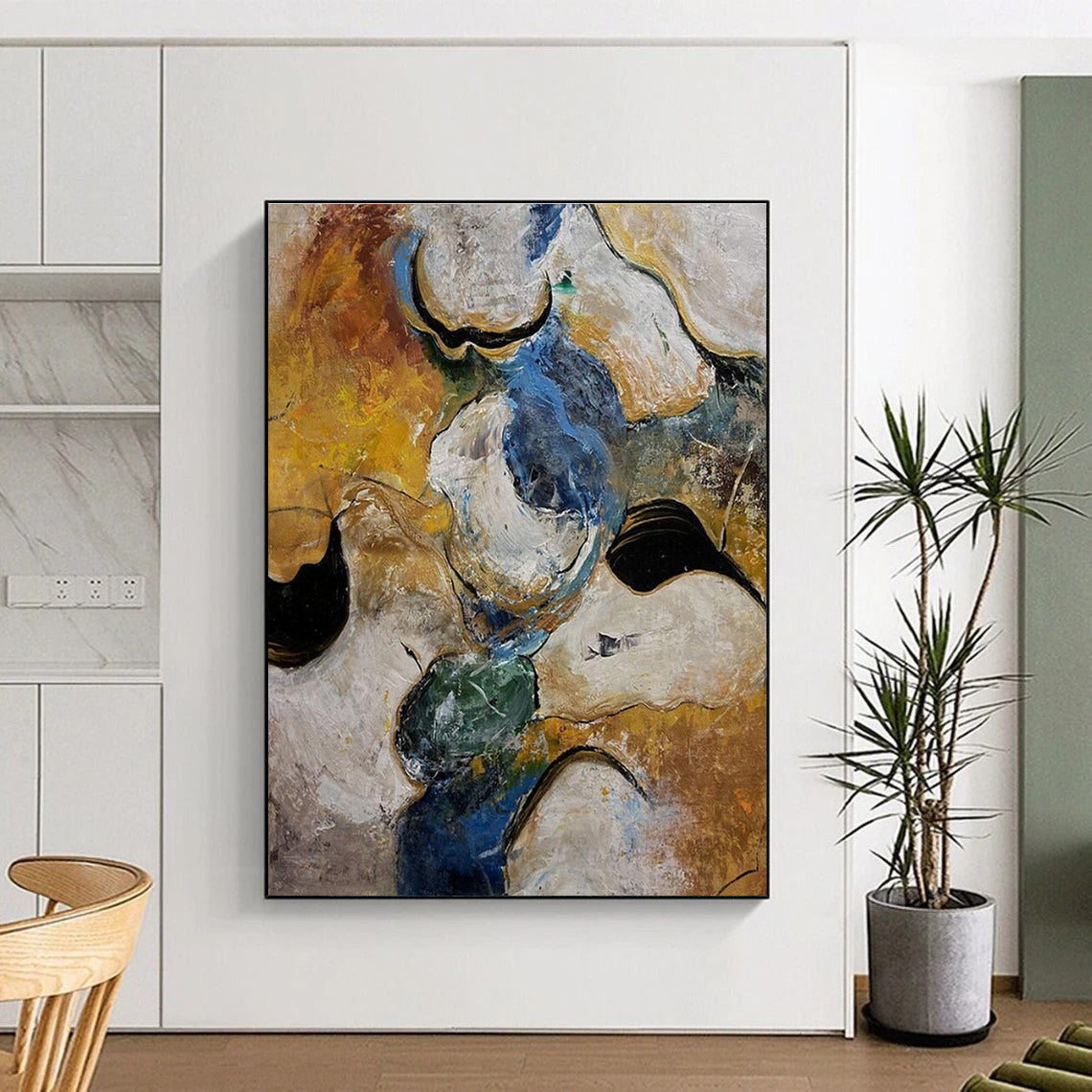 Colorful Organic Shapes Abstract Painting for Creative Art Studios HENG463