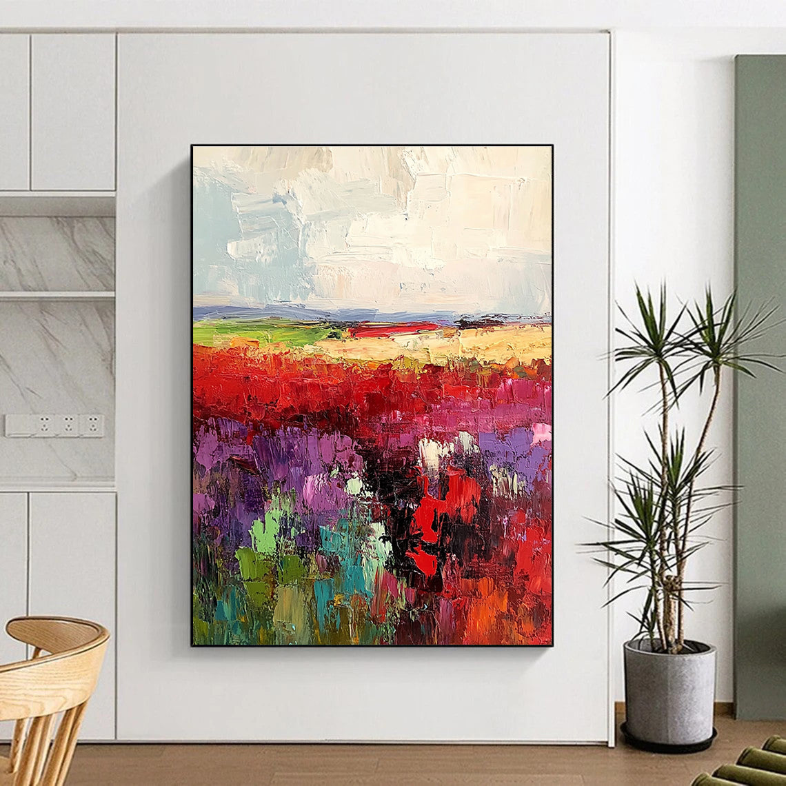 Colorful Fields Abstract - Lively Landscape Art GAB0544