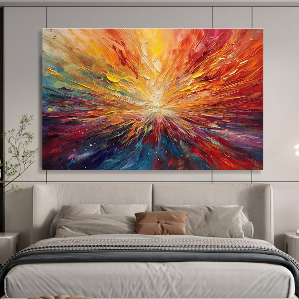 Beach Umbrella Joy Abstract Painting for Coastal Home Escapes YHT301