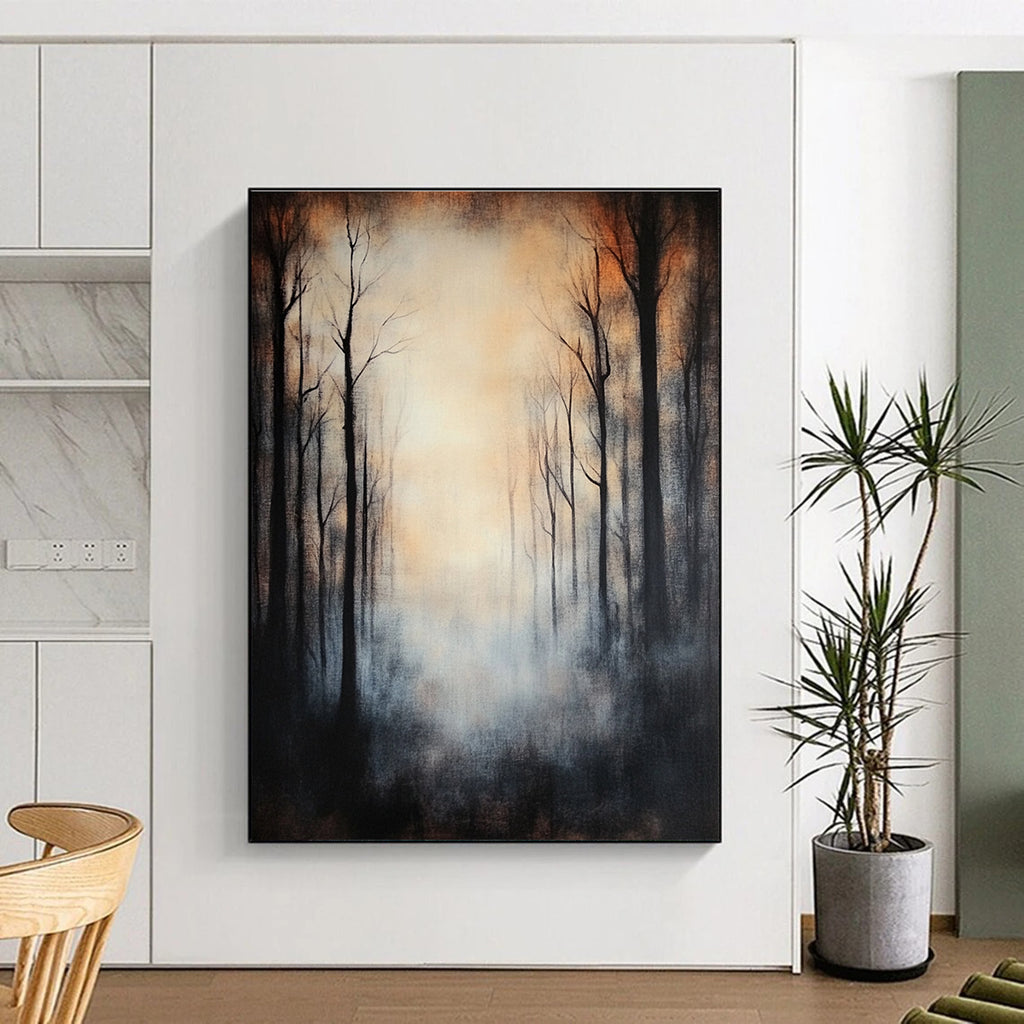 Misty Forest Abstract Painting for Mysterious Vibes GAB0727