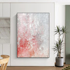 Red and Gray Textured Abstract Painting with Edgy Nuance WINK281