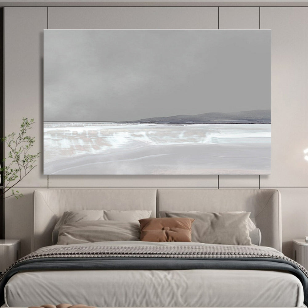 Pale Landscape Abstract Painting for Neutral - Toned Spaces YHT137