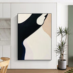 Minimalist Curved Shapes Abstract Painting with Subtle Grace WINK051