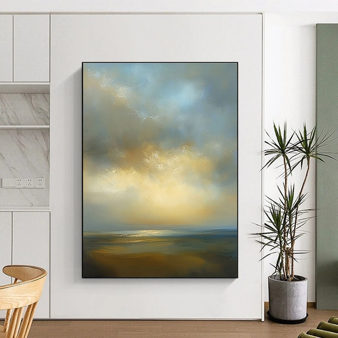 Sea and Sky Abstract Painting for Minimalist Coastal Offices GAB1303