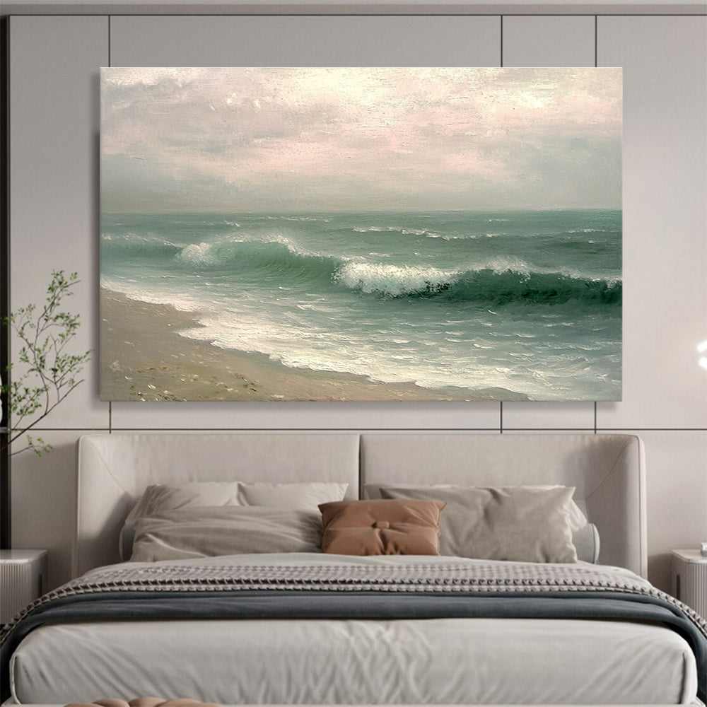 Realistic Sea Waves: Capturing Ocean’s Power and Grace Abstract Painting ABS156