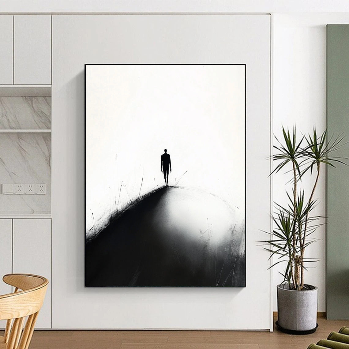 Silhouette on a Path Thought - Provoking Abstract Painting GAB1393