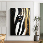 Zebra Eye with Gold Accents Abstract Painting of Wildlife Beauty GAB0081