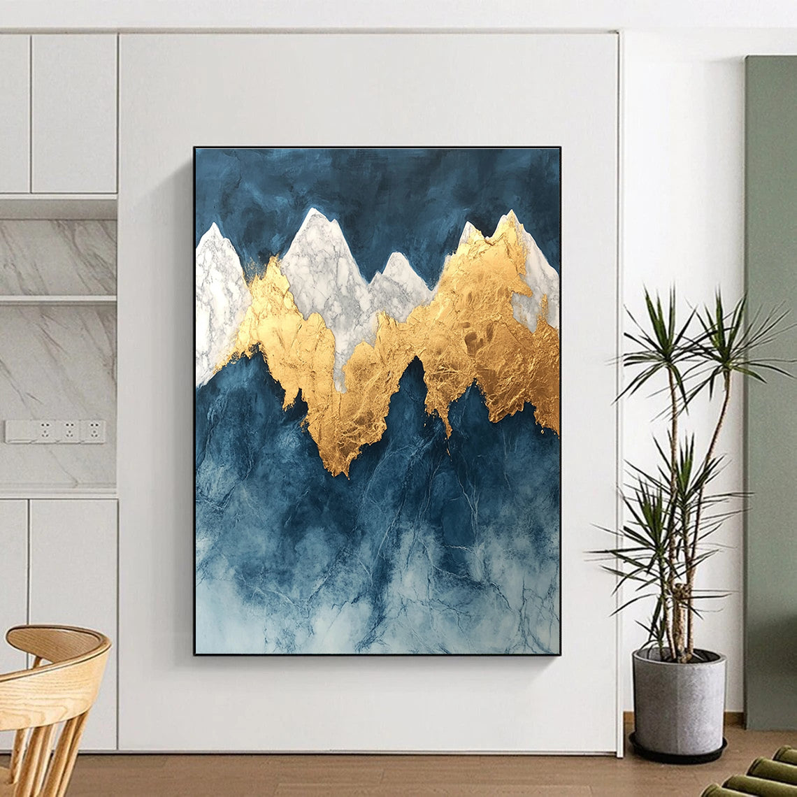 Gold Mountain Abstract - Luxe Landscape with Metallic Accents GAB0554