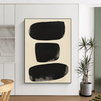 Large Black Forms Abstract Painting with Minimalist Impact WINK189