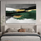 Green - Gold Abstract Landscape Fusion Painting ABS211