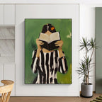 Woman Reading with Book - Intimate Narrative Abstract Painting GAB0417