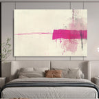 Minimalist Pink Strokes Artwork for Modern Spaces, Exploring Simplicity and Visual Tension Abstract Painting ABS141