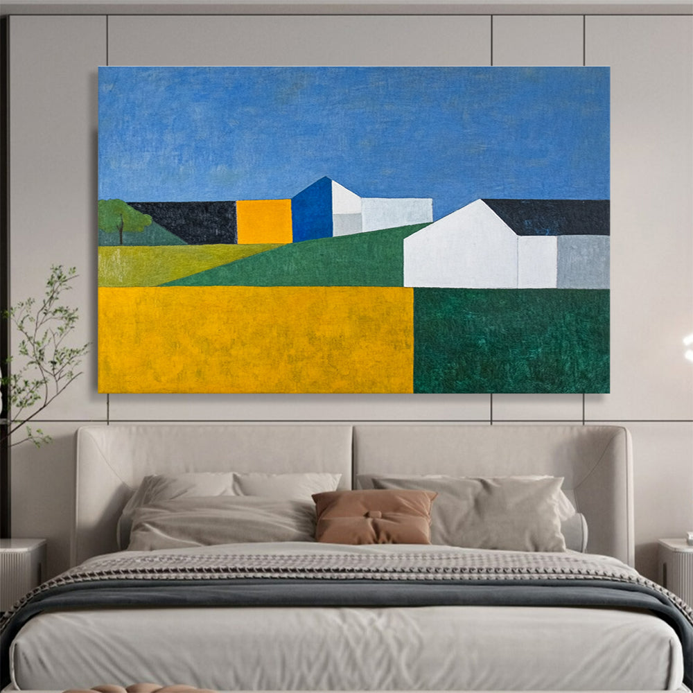 Colorful Rural Landscape Abstract  Vibrant Countryside ABS102