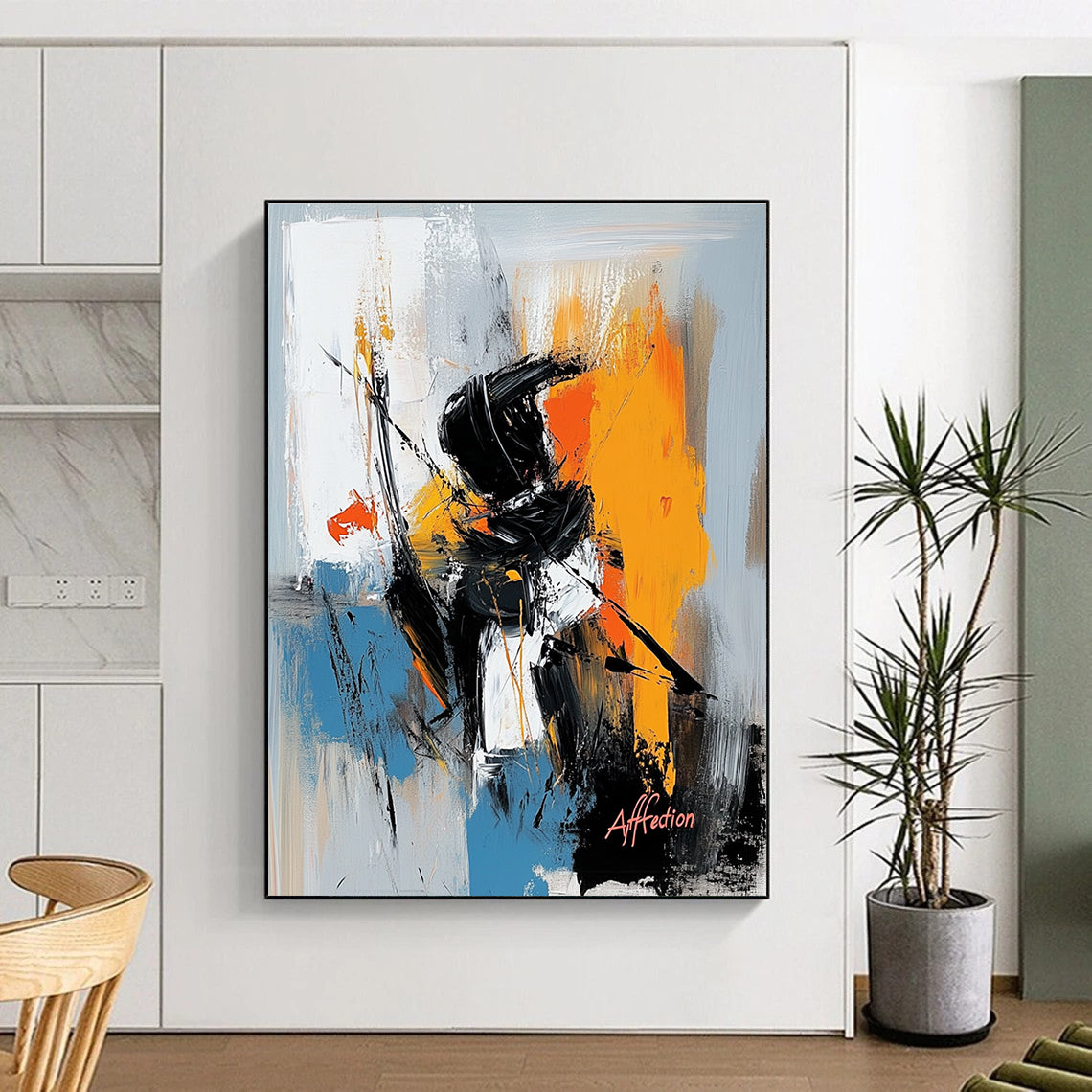 Dynamic Figure Abstract Painting with Expressive Energy WINK798