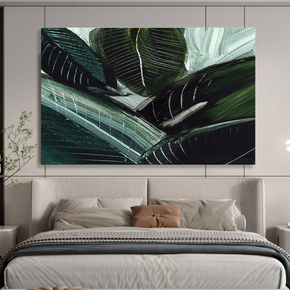 Tropical Leaf Abstract Painting for Jungle - Themed Spaces YHT144