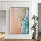 Aerial Beach View Abstract Painting for Coastal Home Bedrooms HENG044