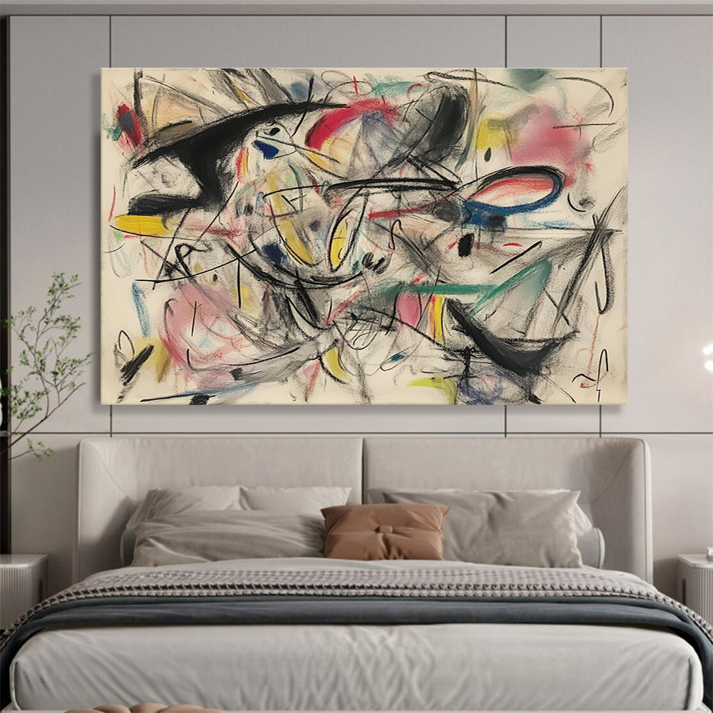 Colorful Chaotic Abstract Painting with Dynamic, Expressive Energy ABS461