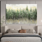 Misty Forest Abstract Painting for Enchanting Retreats YHT064