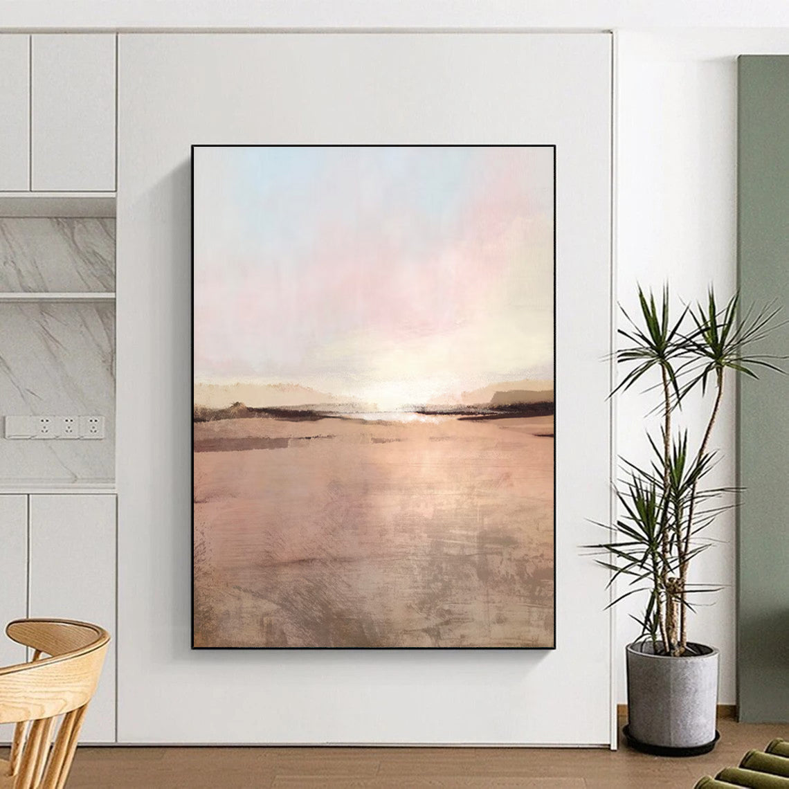 Pastel Sunset Landscape Abstract Painting for Feminine - Styled Bridal Suites HENG174