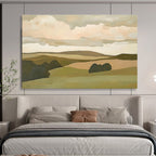 Minimalist Rolling Hills Painting with Soft Earthy Tones ABS563