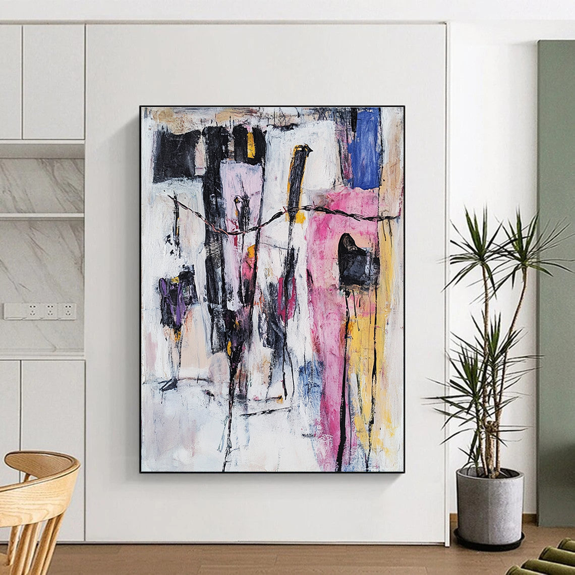 Colorful Abstract Composition Painting with Dynamic Forms WINK590