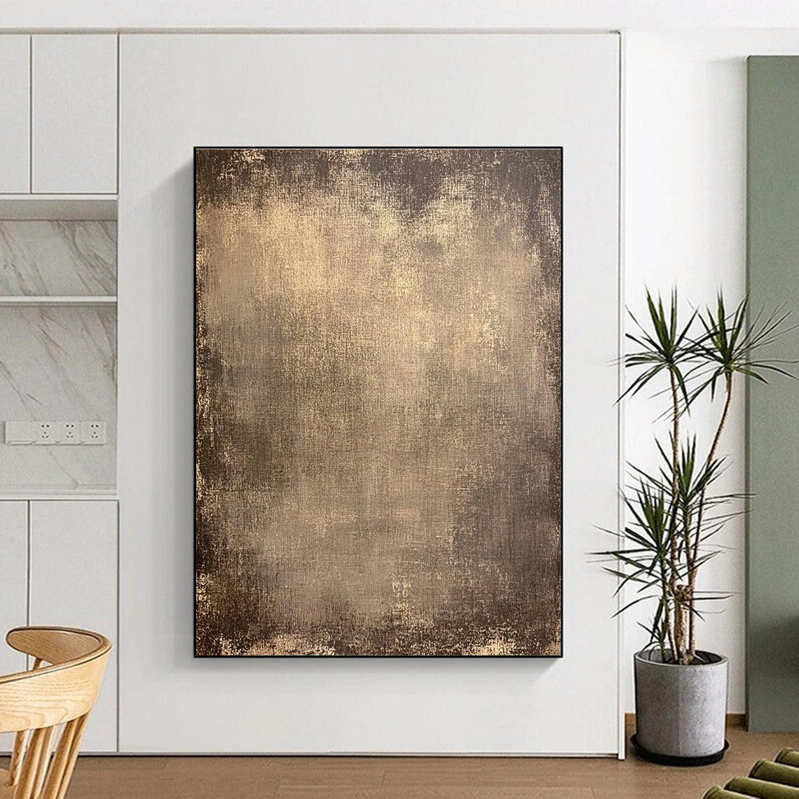 Textured Brown Background Abstract Painting with Rustic Charm WINK031