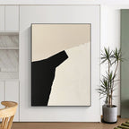Angular Black and White Form Abstract Painting with Sharp Contrast WINK166