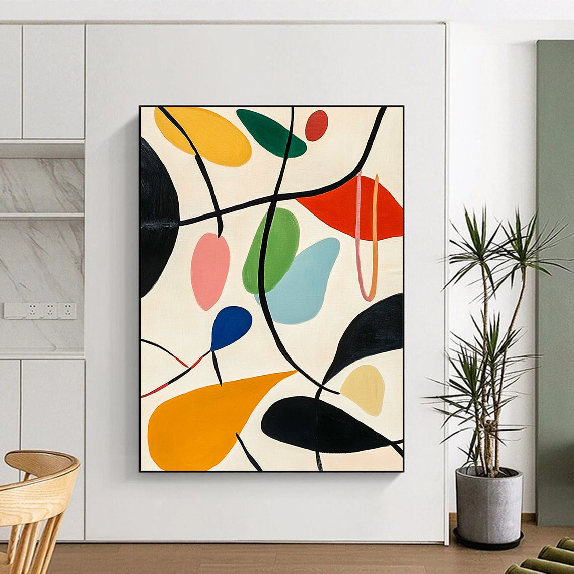 Colorful Organic Shapes Abstract Painting with Playful Vitality WINK092