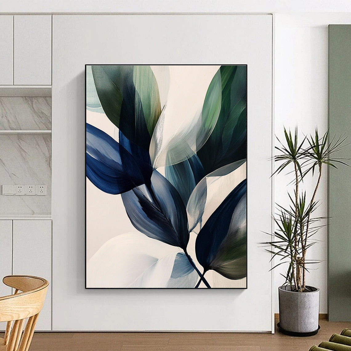 Transparent Abstract Leaves Painting for Modern Living Rooms GAB1149