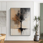 Black and Brown Tree Abstract Painting for Nature - Loving Studies GAB0978