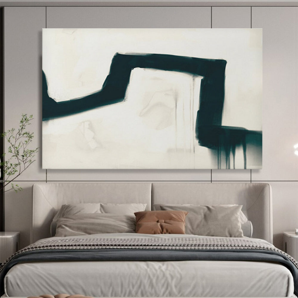 Black - White Drip Abstract Painting for Edgy Galleries YHT115
