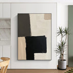 Neutral Geometric Abstract Painting with Quiet Sophistication WINK502