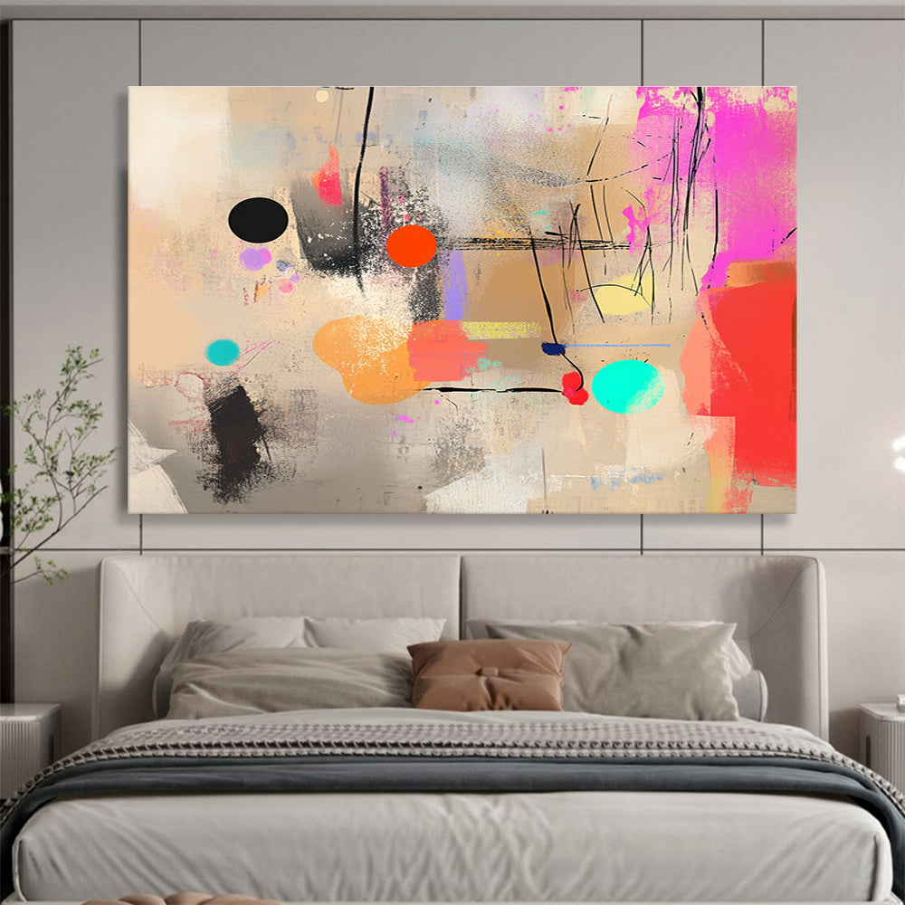 Vibrant Dots - Lines Abstract Expressionist Painting ABS203