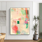 Pastel Color Collage Abstract Painting with Playful Creativity WINK076