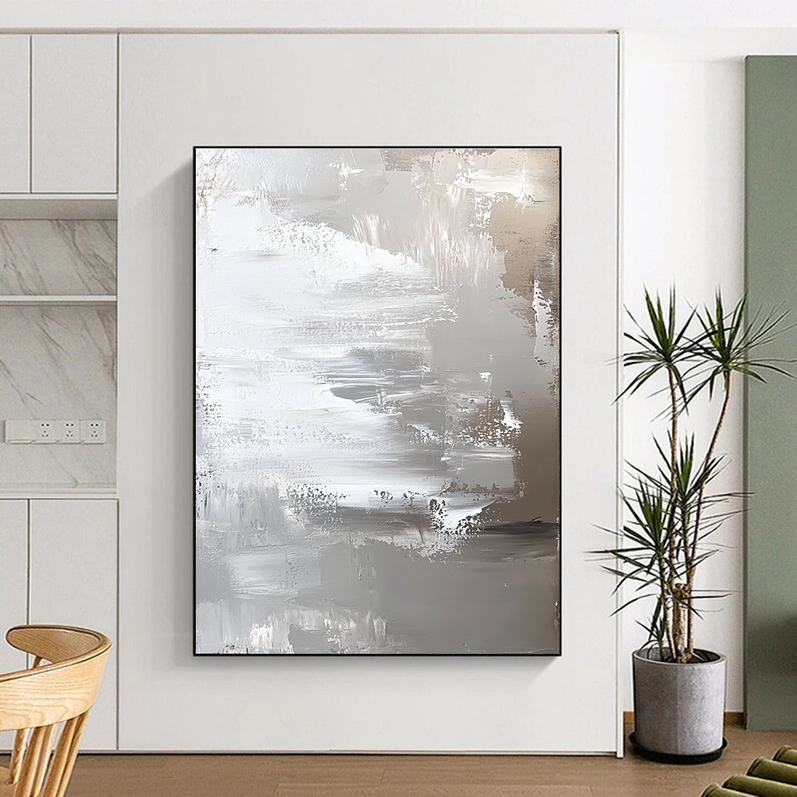 Silver - Gray Abstract Painting with Subtle Textures WINK420