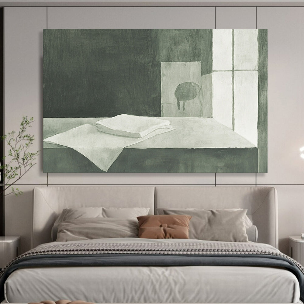 Monochrome Still Life: Quiet Contemplation in Gray Tones Abstract Painting ABS162