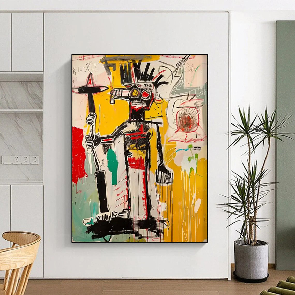 Abstract Tribal Figure Painting for Eclectic Art Galleries HENG103