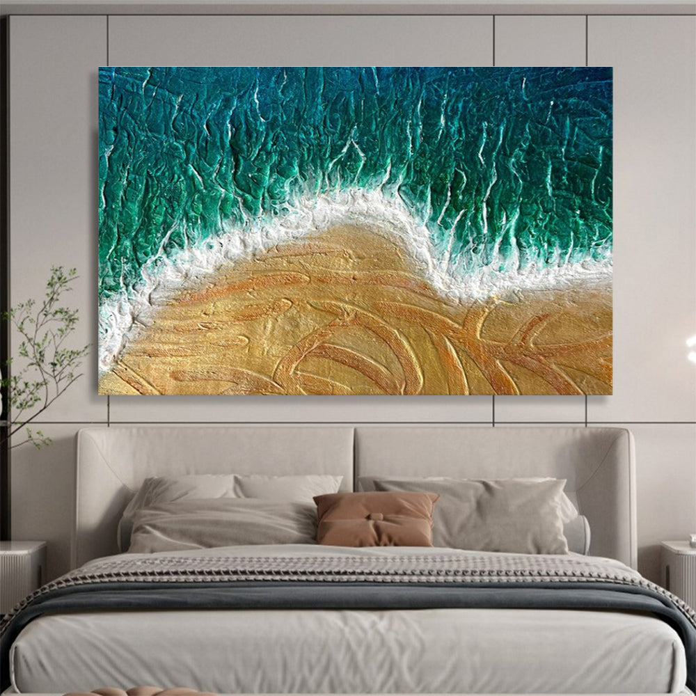 Textured Beach Abstract Painting for Seaside Resort Spas YHT356
