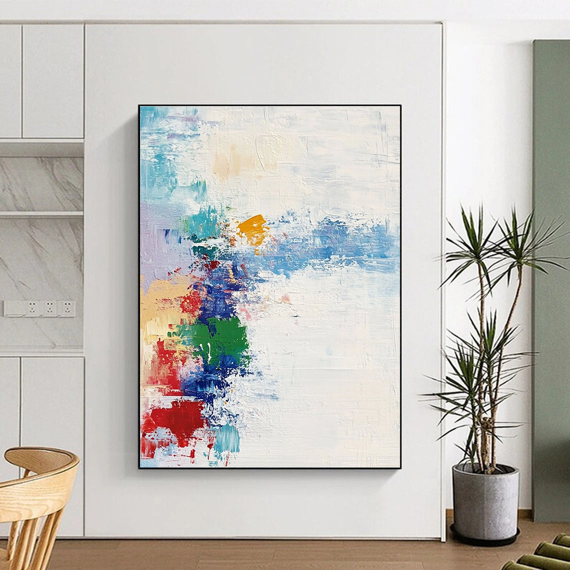 Colorful Splashed Abstract Painting with Lively Energy WINK701