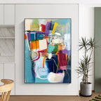 Dynamic Color Block Abstract Painting for Creative Office Spaces GAB1241