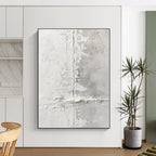 Textured White Wall Abstract Painting for Contemporary Art Spaces HENG066