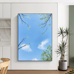 Sky with Tree Branches Serene Nature - Inspired Abstract Painting GAB0350