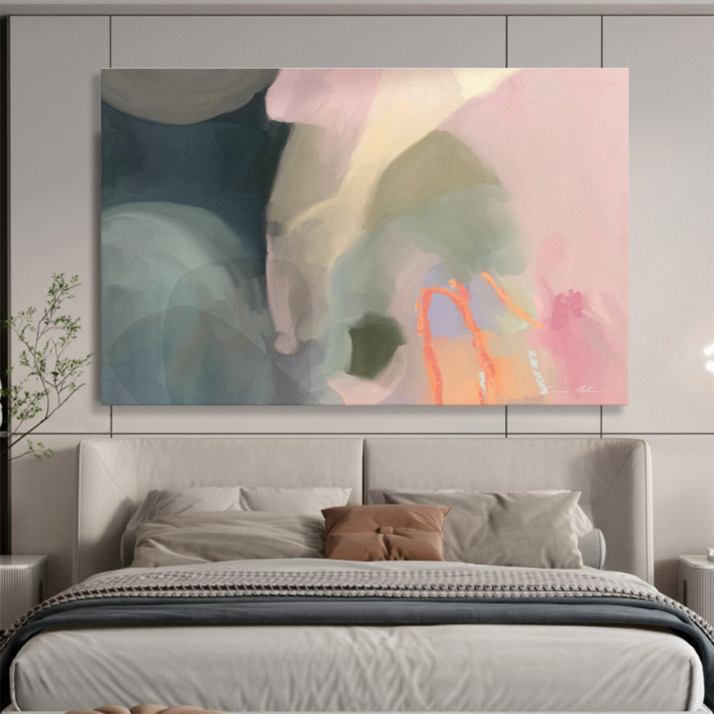 Soft Color Abstract Painting for Bohemian - Style Cafes YHT404